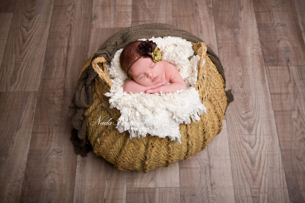 Bebe Dans Un Pannier Vegetal