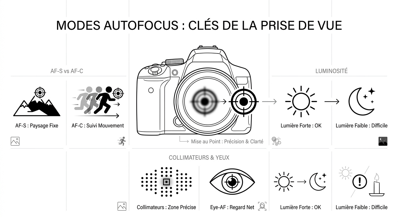 Réglages des collimateurs autofocus pour une mise au point précise sur le regard