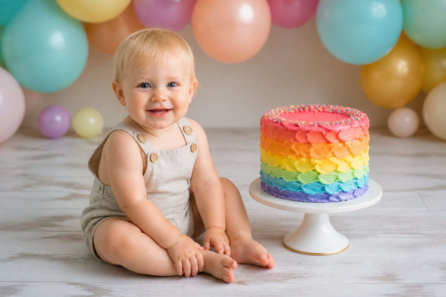 Une séance smash the cake à Montpellier pour son premier an