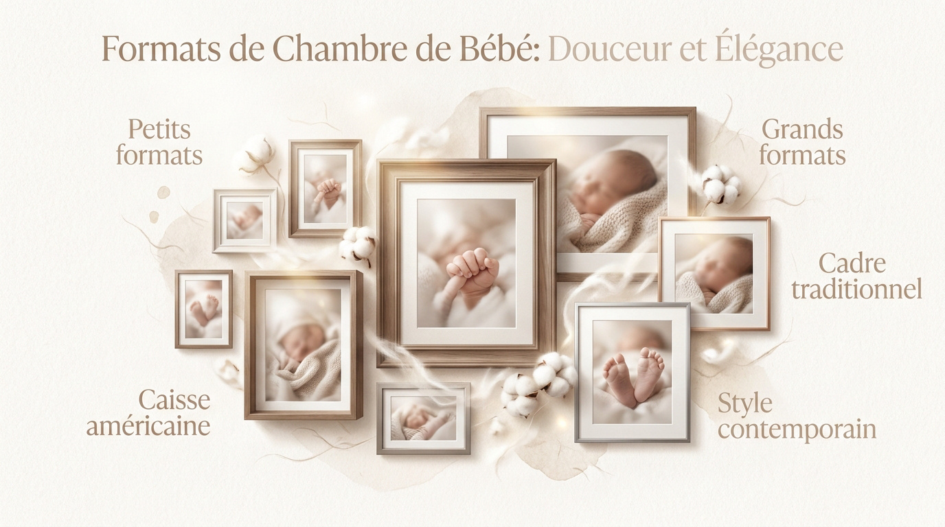 Décoration murale élégante dans une chambre de nouveau-né avec des tirages d'art