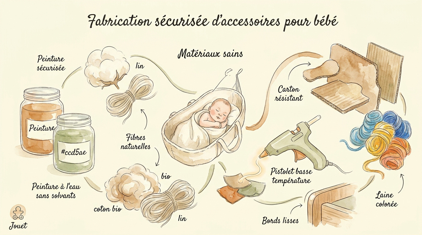 Fabrication sécurisée d'accessoires photo pour bébé avec des matériaux naturels
