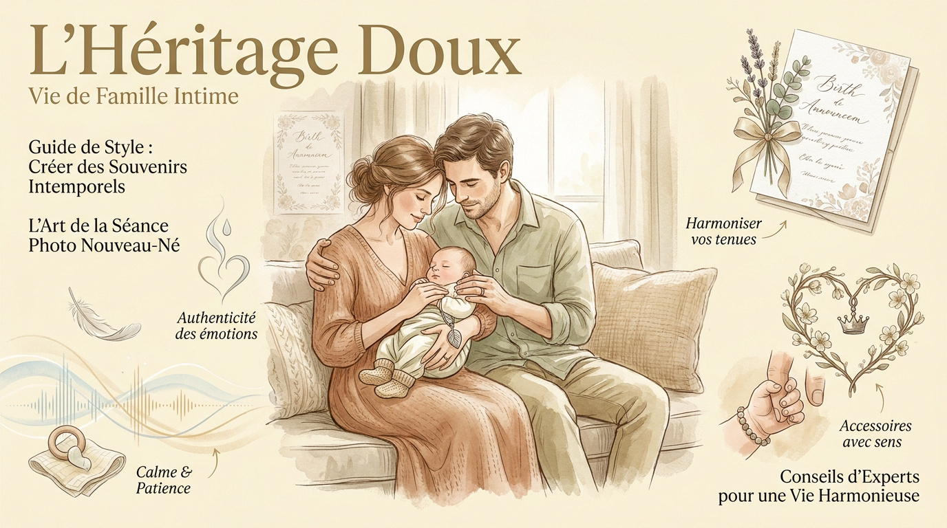 Bébé endormi dans une couverture en laine tricotée pour un faire-part de naissance
