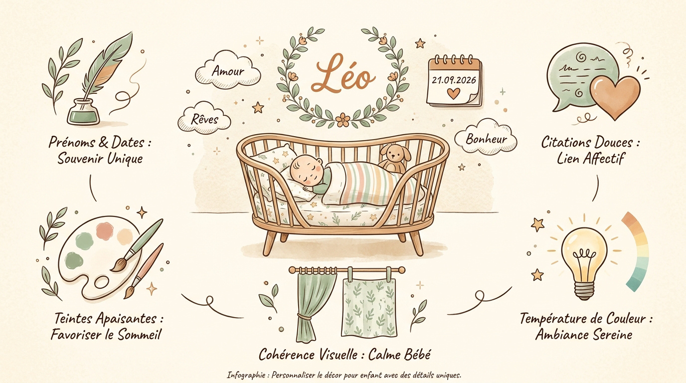 Infographie sur la personnalisation de la décoration murale bébé