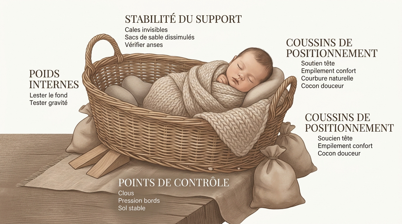 Sécurité et stabilité du nouveau-né en panier