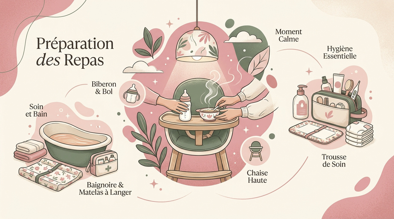 Accessoires indispensables pour le repas et l'hygiène de bébé