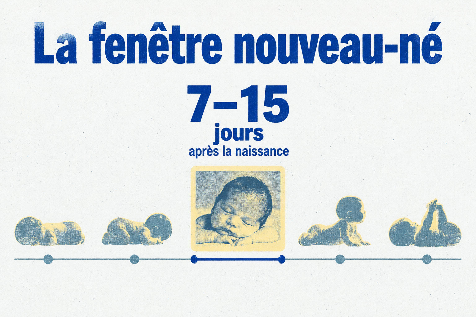 La fenêtre conseillée pour une séance nouveau-né en studio se situe entre 7 et 15 jours après la naissance.