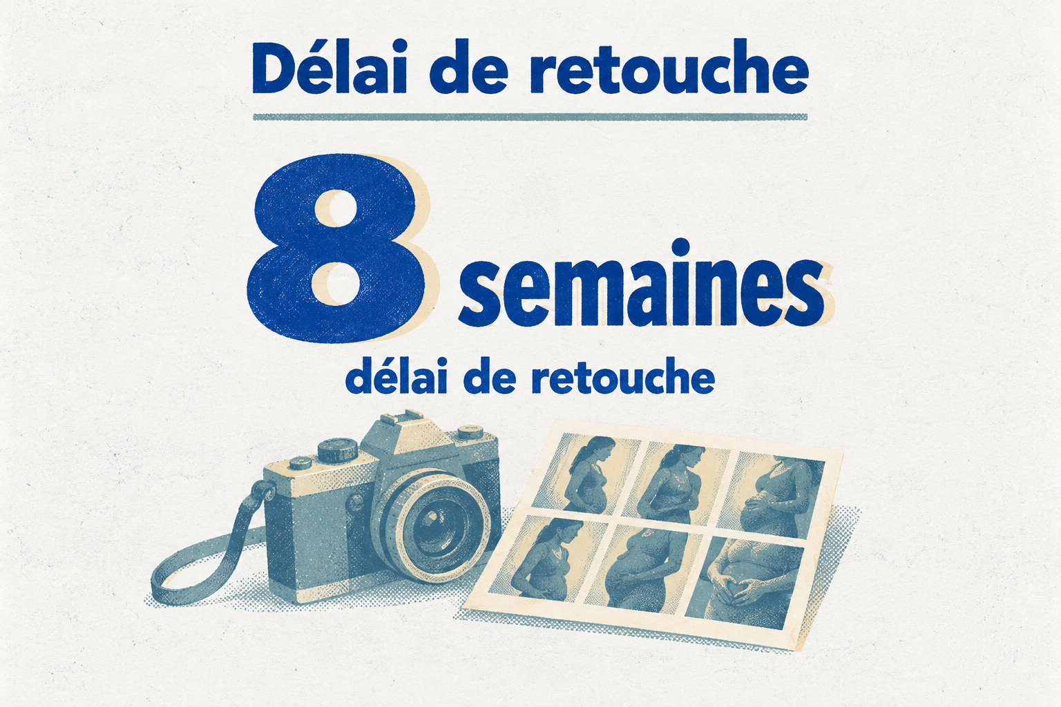 Le délai de retouche indiqué après la sélection est de 8 semaines, hors congés.
